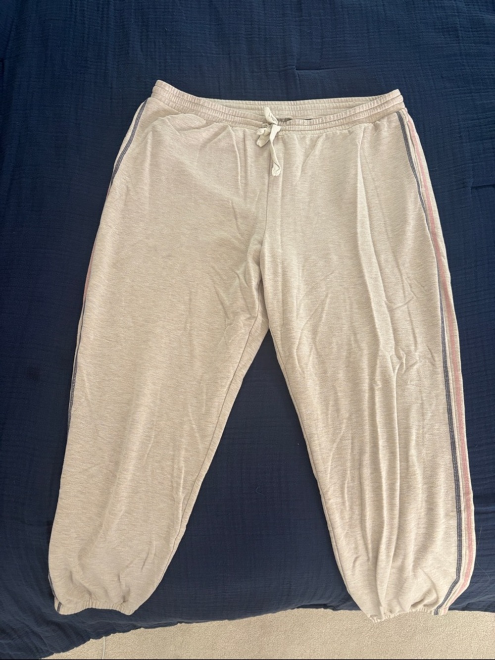 MWL Tan Drawstring Jogger Sweatpants with Side Stripe - XL